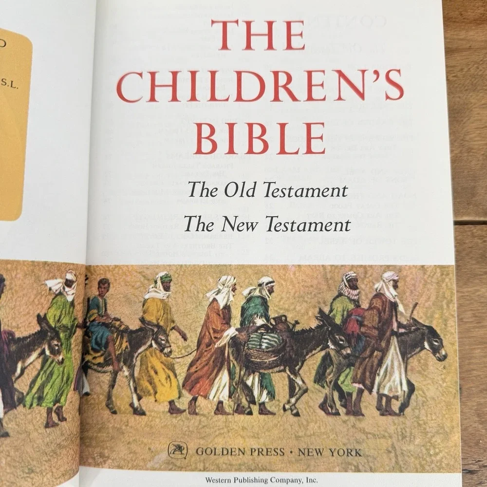 Two VTG 1965 The Children's Bible First Edition Matte Glossy Illustrated Stories